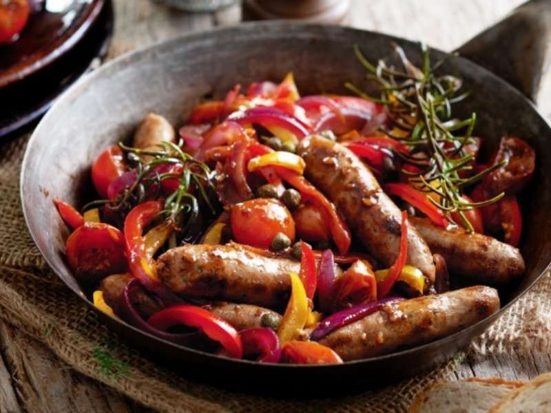 Chicken Peperonata with Lime and Mint Dressing