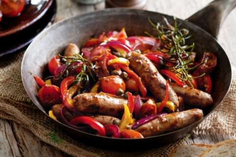 Chicken Peperonata with Lime and Mint Dressing
