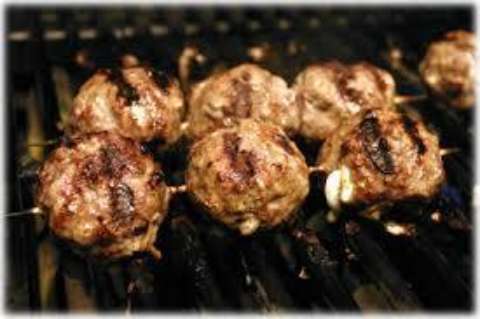 Grilled Greek Meatball Kabobs with Artichokes and Cherry Tomatoes